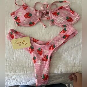 Aurelle Strawberry Print Bikini